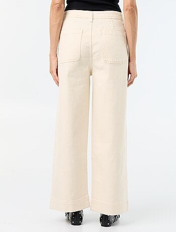 Wide leg-broek met gevlochten zakken