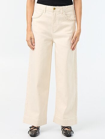 Wide leg-broek met gevlochten zakken