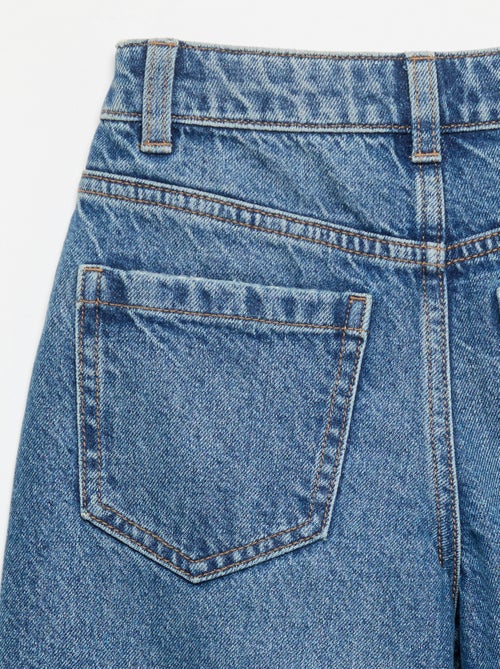 Wide leg-broek met hartjesborduurwerk - Kiabi