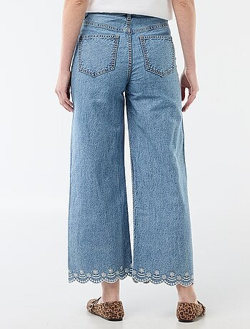 Wide leg broek met opgestikte zakken