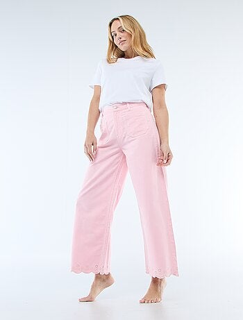 Wide leg broek met opgestikte zakken