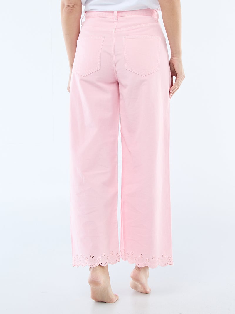 Wide leg broek met opgestikte zakken Rose - Kiabi