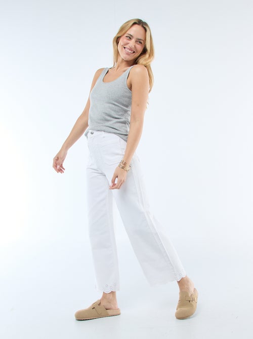 Wide leg broek met opgestikte zakken - Kiabi