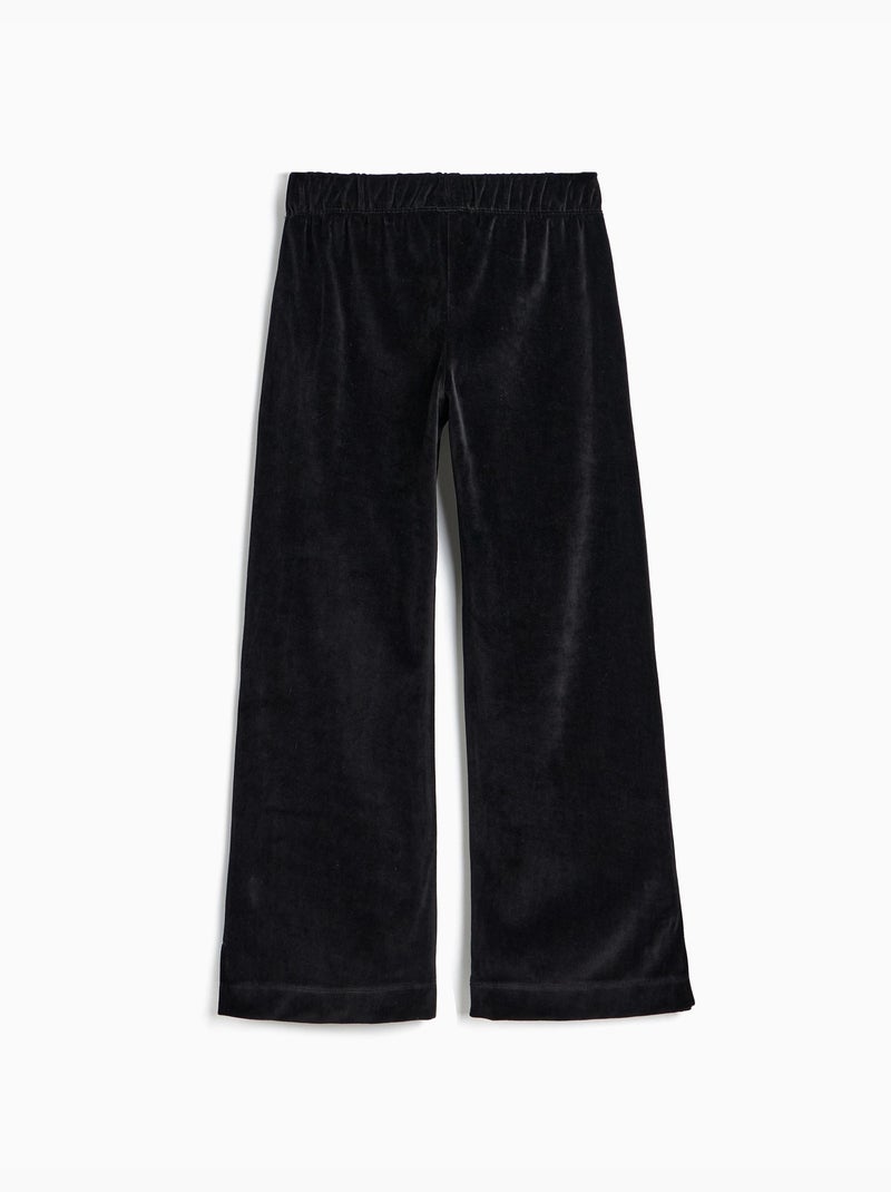 Wide leg-broek van fluweel, mo fashion Zwart - Kiabi