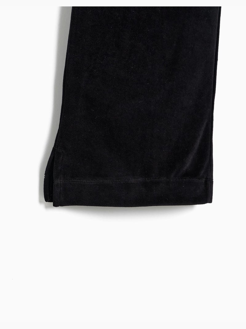 Wide leg-broek van fluweel, mo fashion Zwart - Kiabi