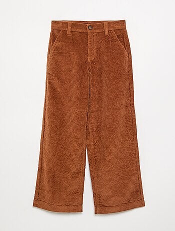 Wide leg-broek van ribfluweel