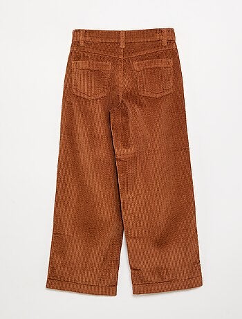 Wide leg-broek van ribfluweel