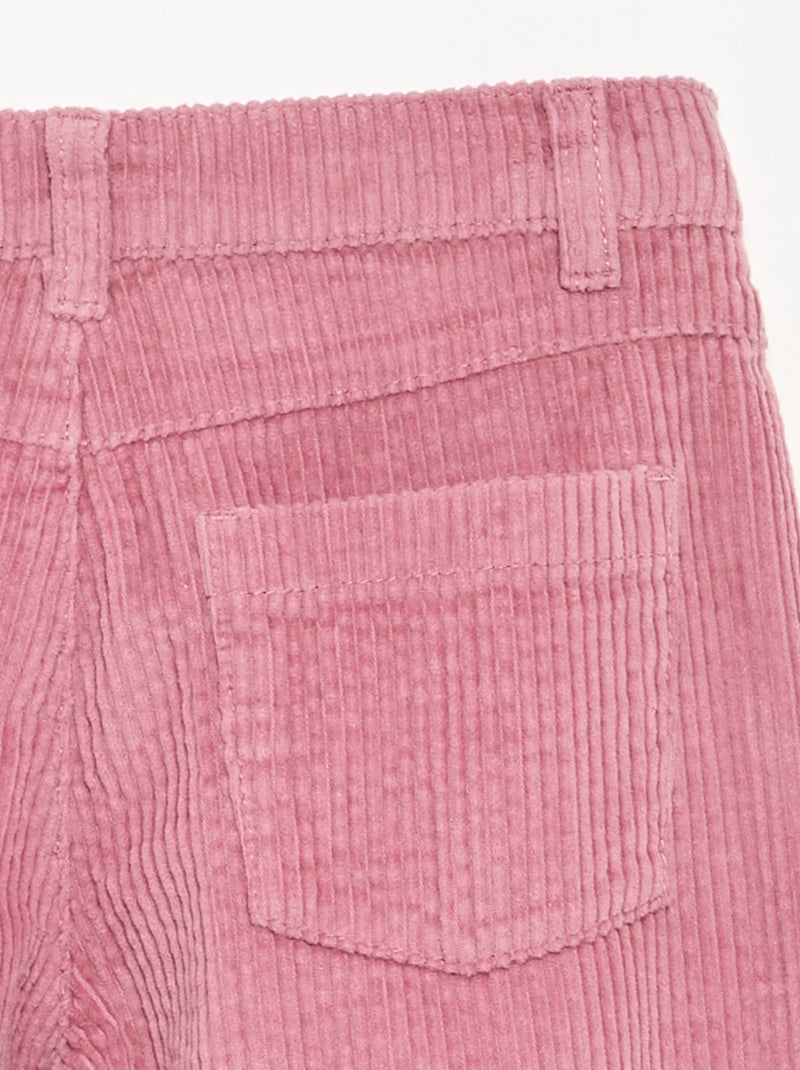 Wide leg-broek van ribfluweel Rose - Kiabi