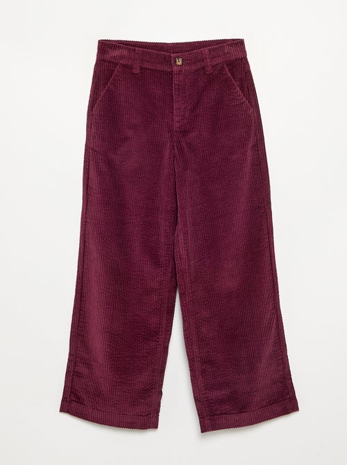 Wide leg-broek van ribfluweel - Kiabi