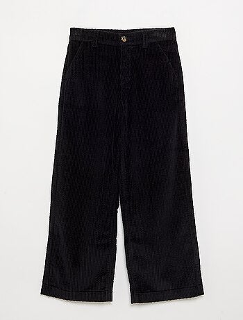 Wide leg-broek van ribfluweel