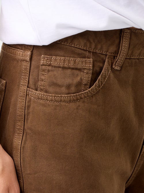 Wide leg-broek van twill met hoge taille - Kiabi