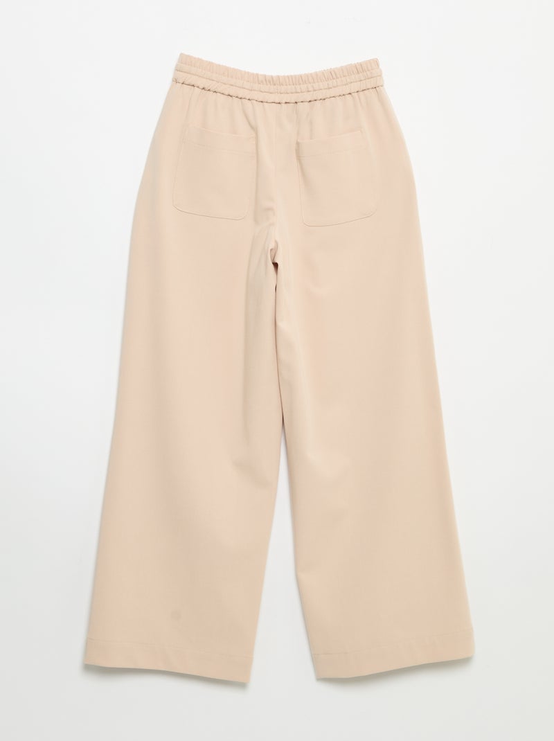 Wide leg broek / wijde pasvorm Biege - Kiabi