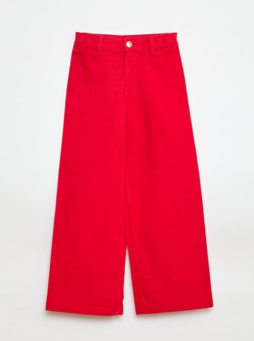 Wide leg broek zonder zakken vooraan - Kiabi