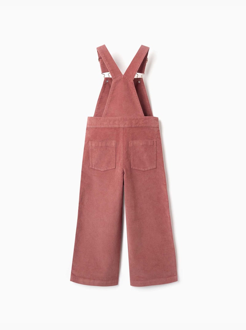 Wide leg corduroy tuinbroek Roze - Kiabi