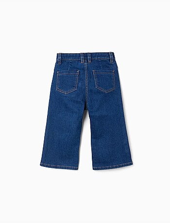 Wide leg denim broek