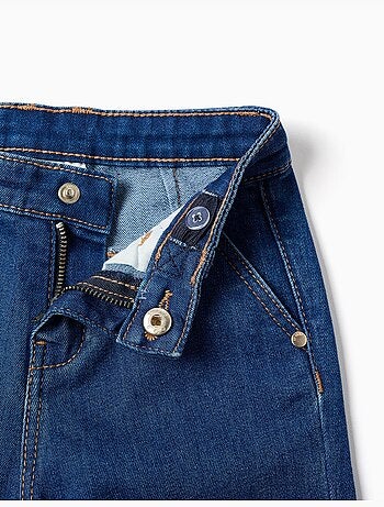 Wide leg denim broek