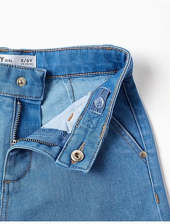 Wide leg denim broek
