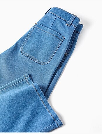 Wide leg denim broek