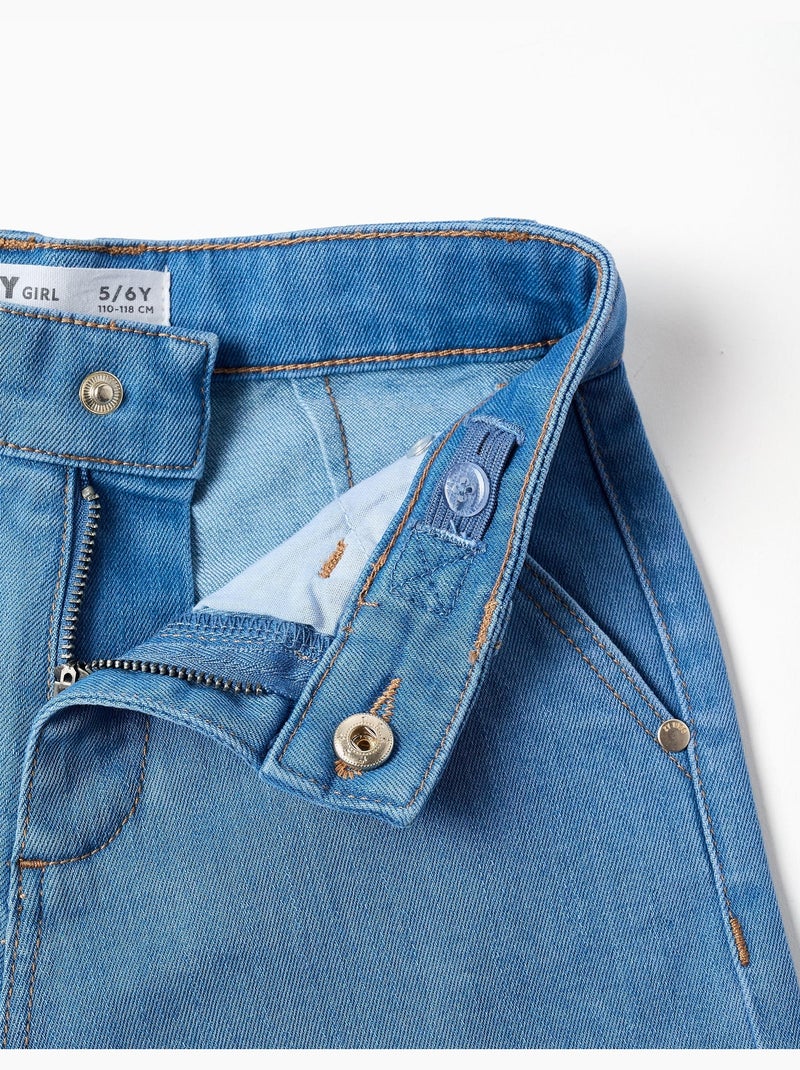 Wide leg denim broek Lichtblauw - Kiabi