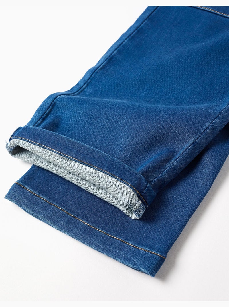 Wide leg denim tuinbroek met zakken Blauw Blauw - Kiabi
