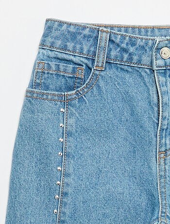 Wide leg fit broek met zilverkleurige fantasie studs