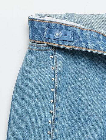 Wide leg fit broek met zilverkleurige fantasie studs
