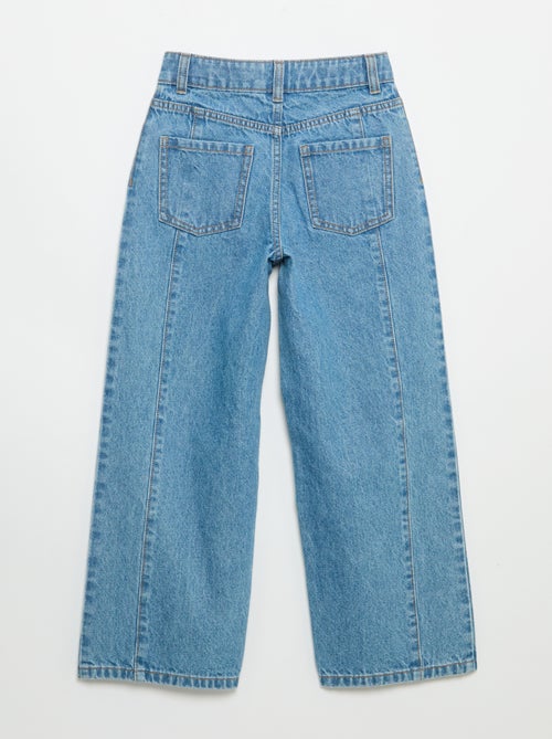 Wide leg fit broek met zilverkleurige fantasie studs - Kiabi Wide leg fit broek met zilverkleurige fantasie studs - Kiabi