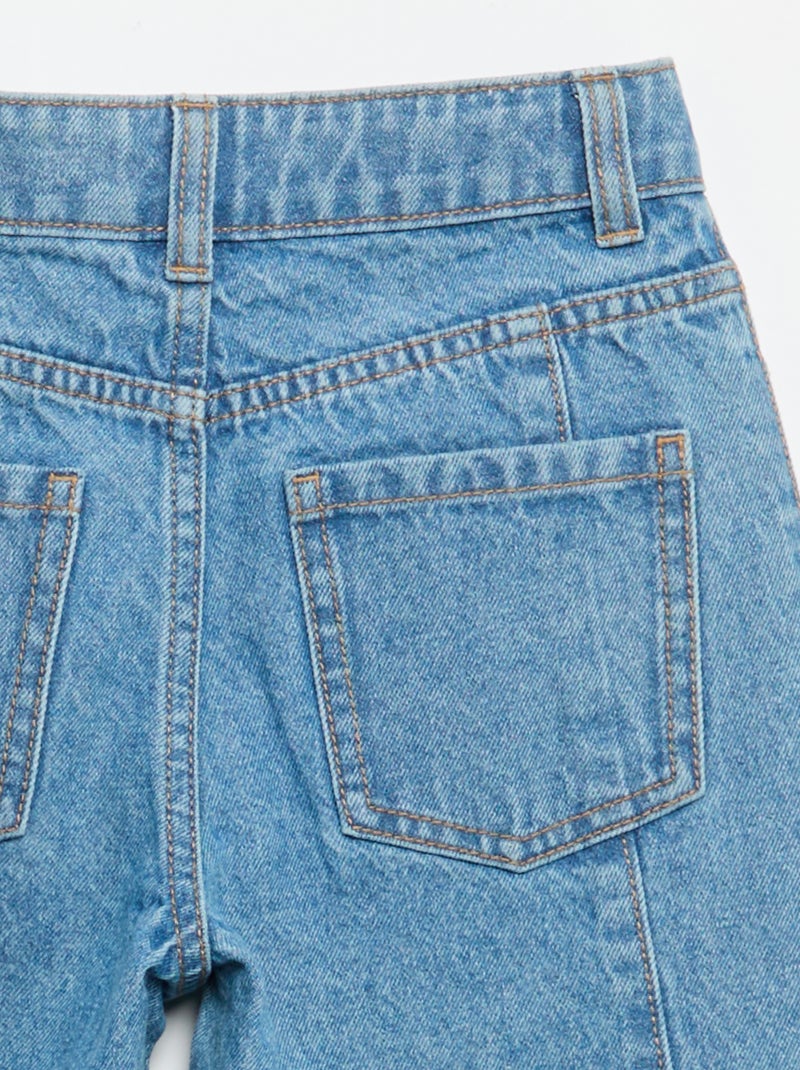 Wide leg fit broek met zilverkleurige fantasie studs Blauw - Kiabi