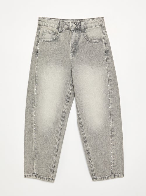 Wide leg fit broek met zilverkleurige fantasie studs - Kiabi