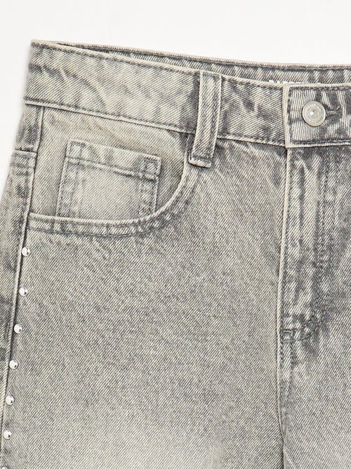 Wide leg fit broek met zilverkleurige fantasie studs - Kiabi