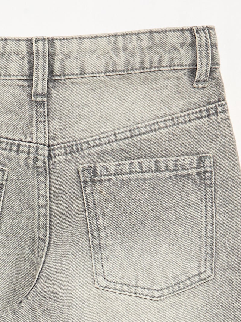 Wide leg fit broek met zilverkleurige fantasie studs Grijs - Kiabi