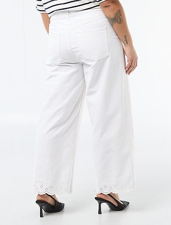 Wide leg high waist jeans met opgestikte zakken voor en achter