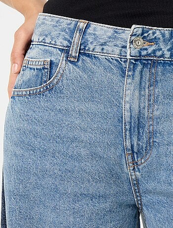 Wide leg jeans met contrasterende zijkanten