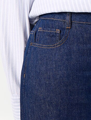 Wide leg jeans met fantasieknopen aan de zijkanten