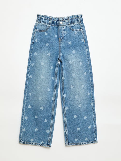 Wide leg jeans met fantasieprint - Kiabi