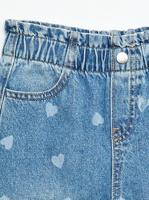 Wide leg jeans met fantasieprint - Kiabi