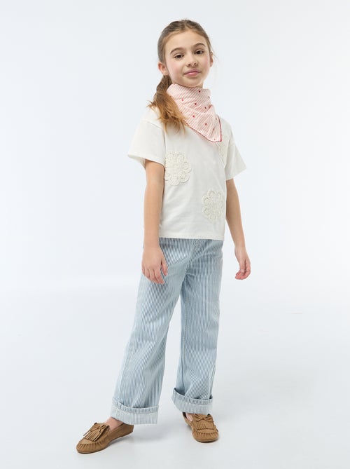 Wide leg jeans met fantasieprint - Kiabi