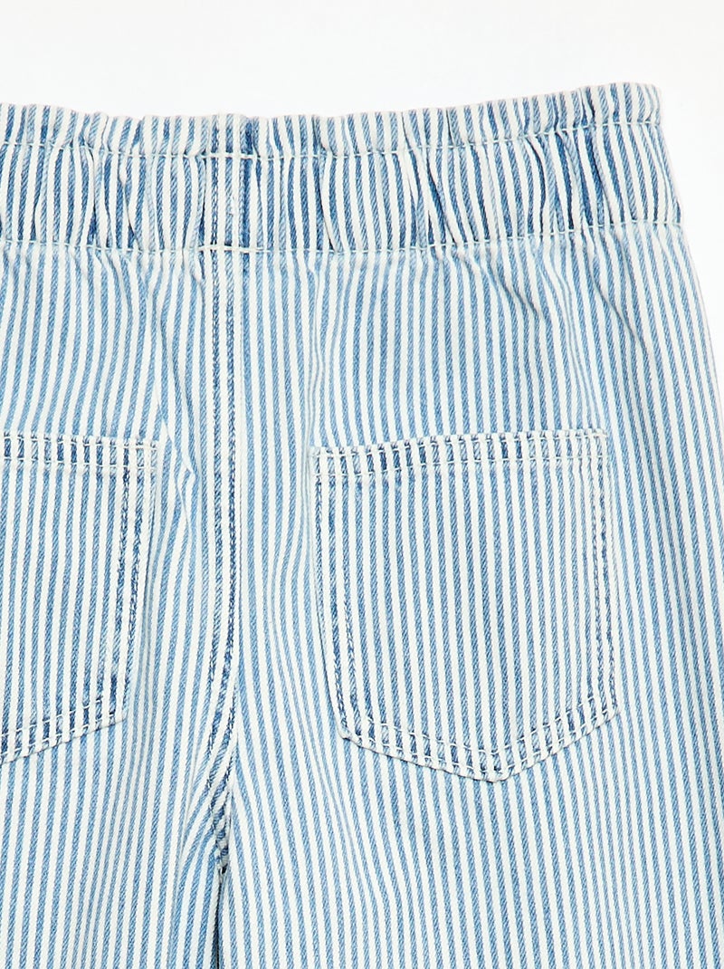 Wide leg jeans met fantasieprint Blauw - Kiabi