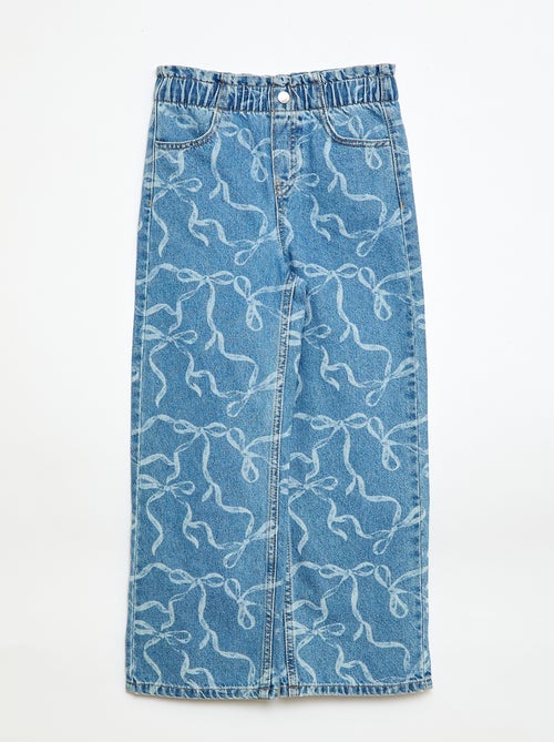 Wide leg jeans met fantasieprint - Kiabi