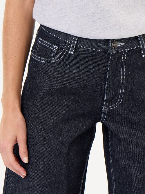 Wide leg jeans met geborduurde sterren op de achterzakken - Kiabi