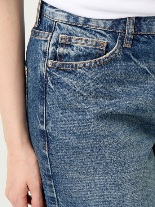 Wide leg jeans met geborduurde sterren op de achterzakken - Kiabi