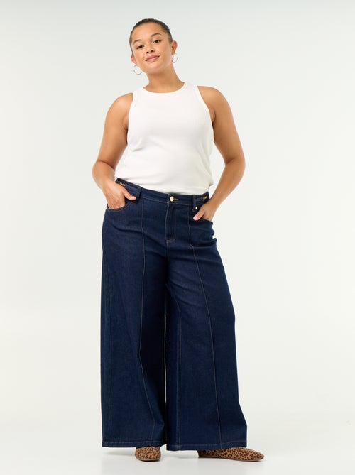 Wide leg jeans met goudkleurige details - Kiabi