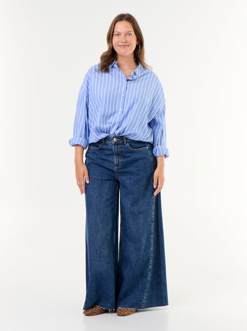 Wide leg jeans met onafgewerkte zomen - Kiabi