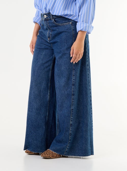 Wide leg jeans met onafgewerkte zomen - Kiabi