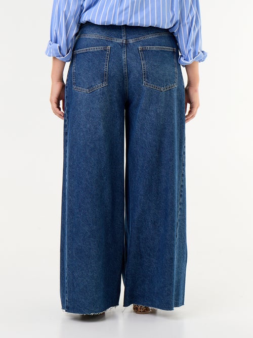 Wide leg jeans met onafgewerkte zomen - Kiabi
