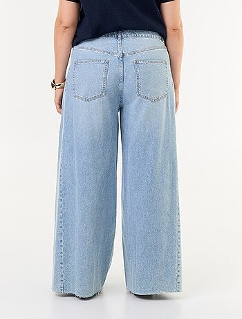 Wide leg jeans met onafgewerkte zomen
