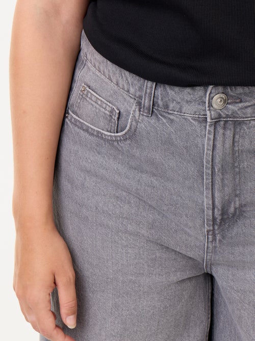 Wide leg jeans met onafgewerkte zomen - Kiabi