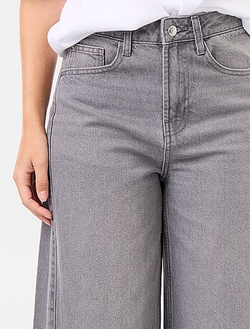 Wide leg jeans met onafgewerkte zoom