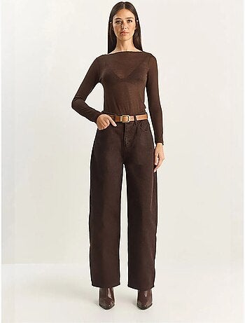 Wide-leg jeans met riem lucci