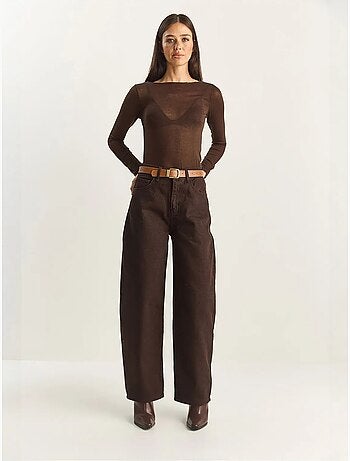 Wide-leg jeans met riem lucci